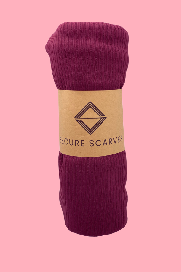 Ribbed TETE Scarf in Plum Passion
